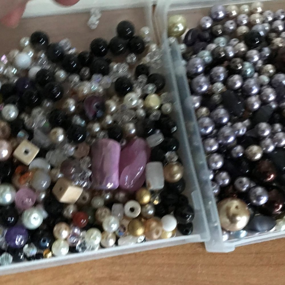 Bundle jewelry making supply~ 1.4 lbs glass pearls + more